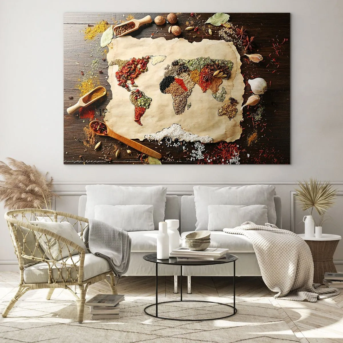 Schilderen op glas - Alle smaken van de wereld - 100x70 cm