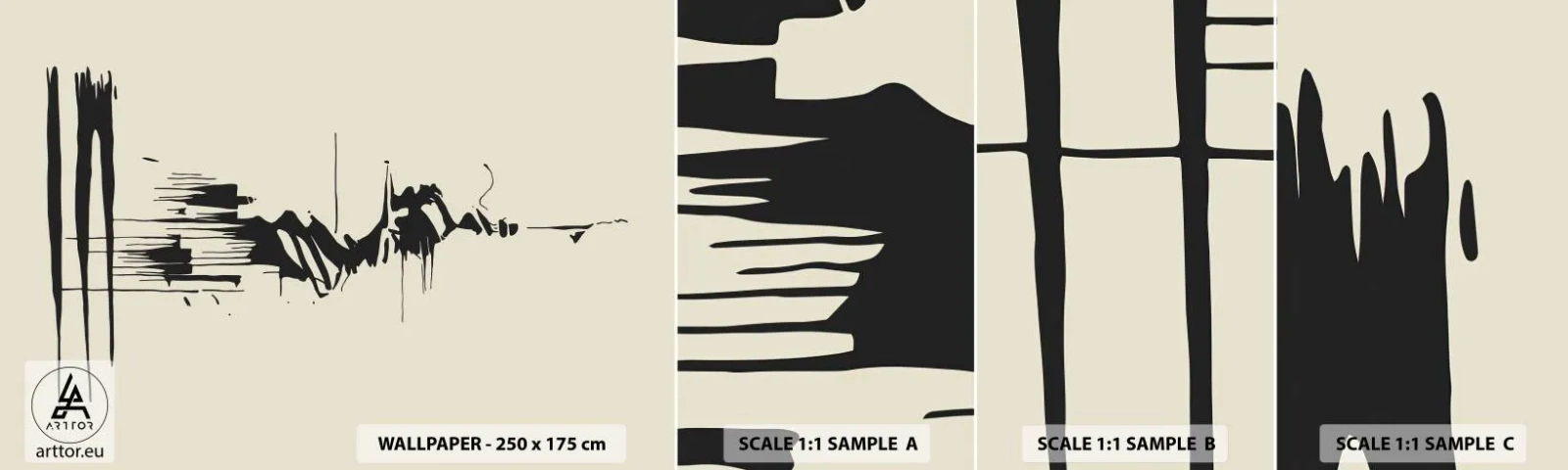 Fotobehang Monster Zelfklevend Deluxe Sticker - Overhaaste abstractie - Abstractie, Minimalisme, Deel - 100x30 cm