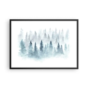 Poster in een zwarte lijst - Gehuld in mist - 70x50 cm