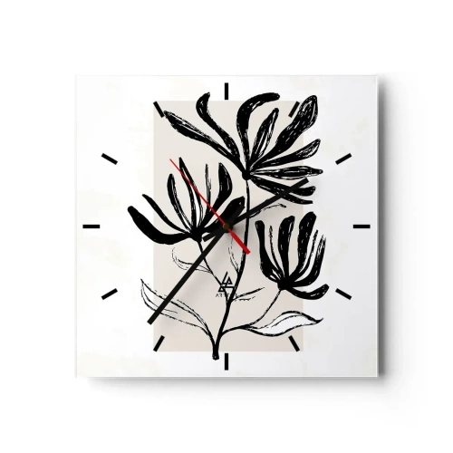 Wandklok - Klok - Schets voor het herbarium - 30x30 cm