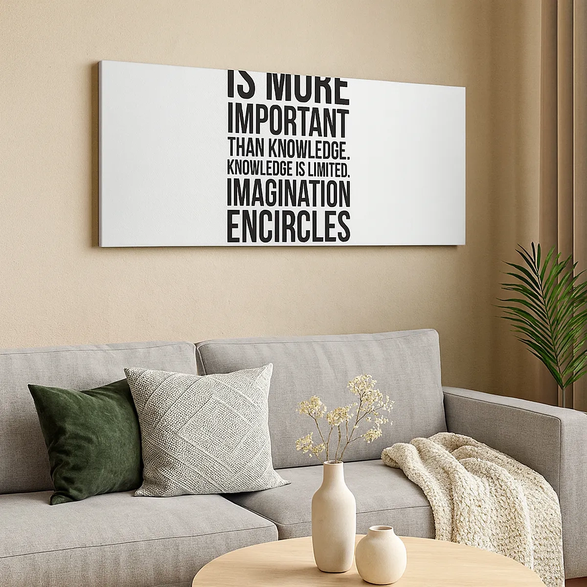 Schilderen op canvas - Einstein over de kracht van verbeelding - 30x30 cm