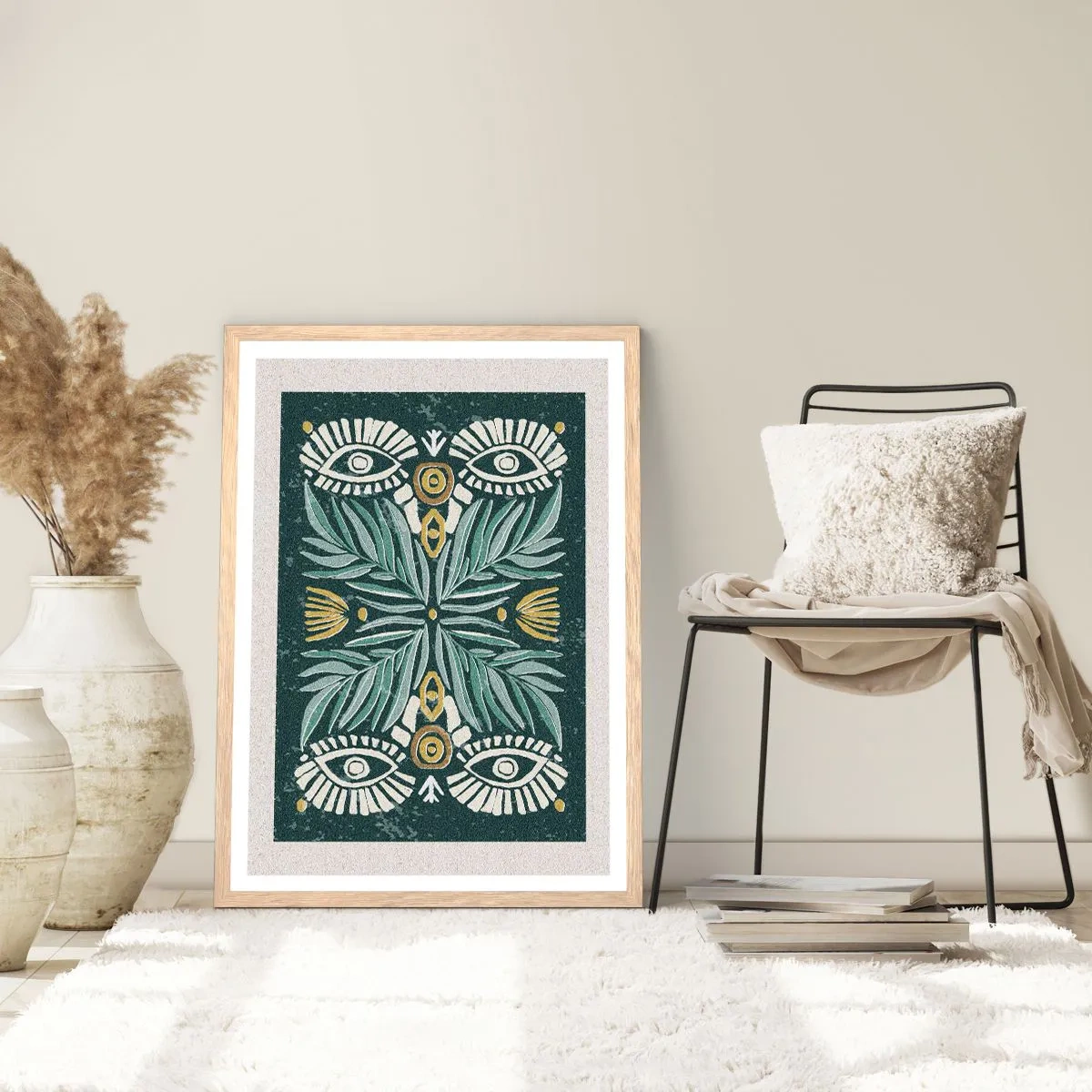 Een poster in een licht eiken lijst - Als een volksuitsnede - 70x100 cm