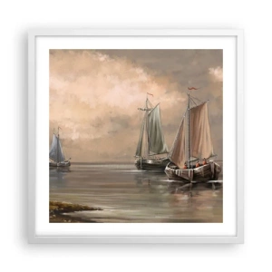 Poster in een witte lijst - De terugkeer van zeelieden - 50x50 cm