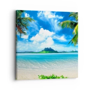 Schilderen op canvas - Het azuur van de tropen - 30x30 cm