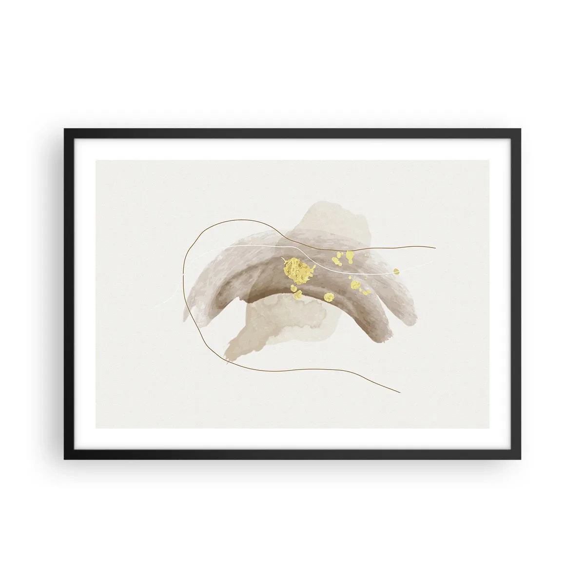 Poster in een zwarte lijst - Ontmoet in de ruimte - 70x50 cm