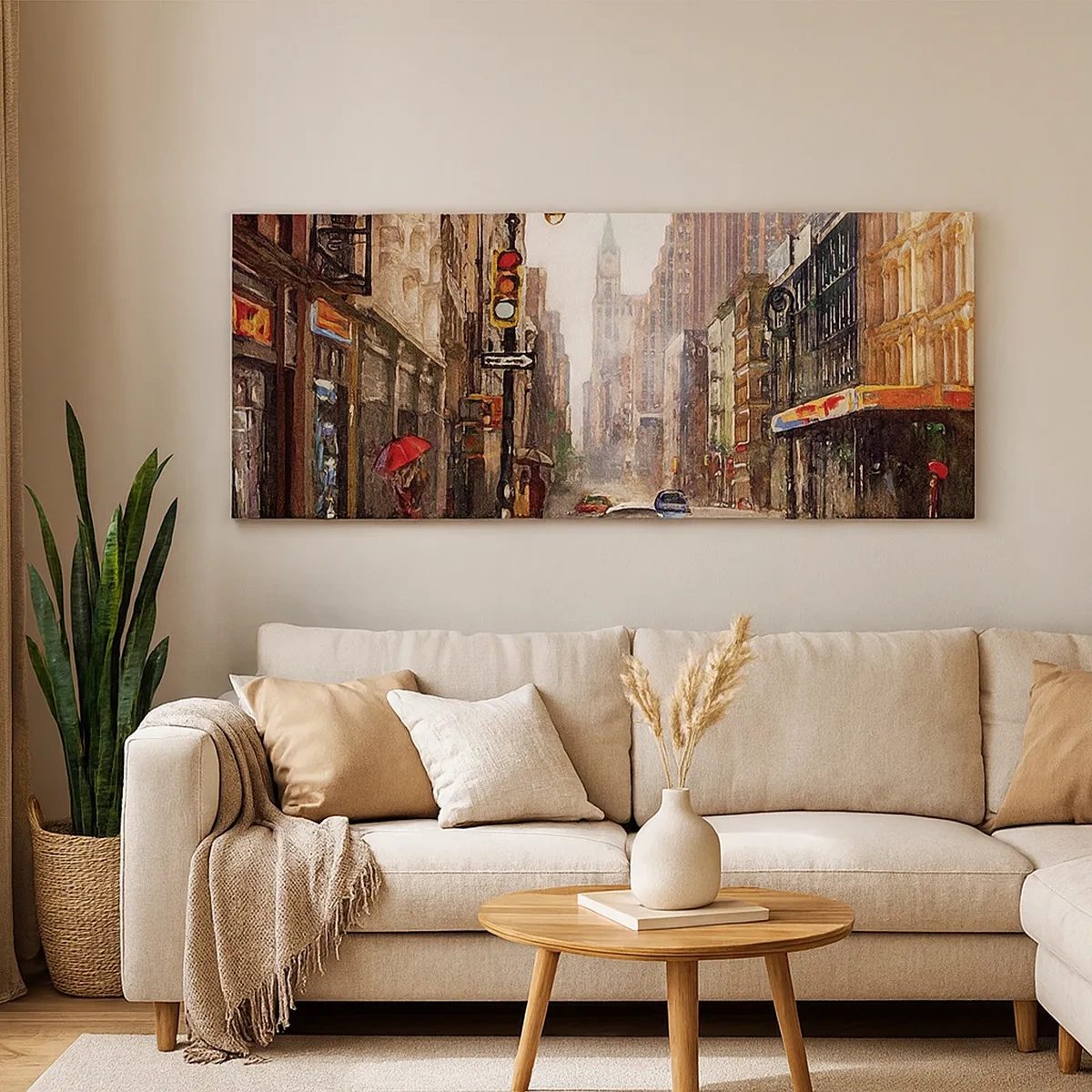 Schilderen op canvas - New York - ook kleurrijk in de regen - 30x30 cm