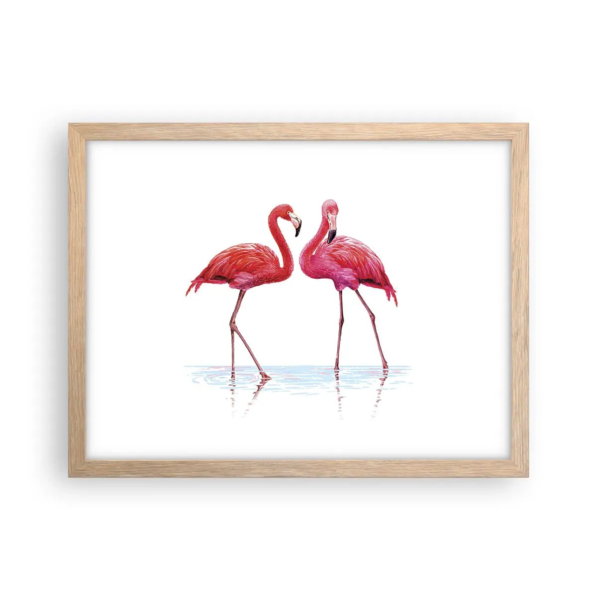 Een poster in een licht eiken lijst - Roze randez-vous - 40x30 cm