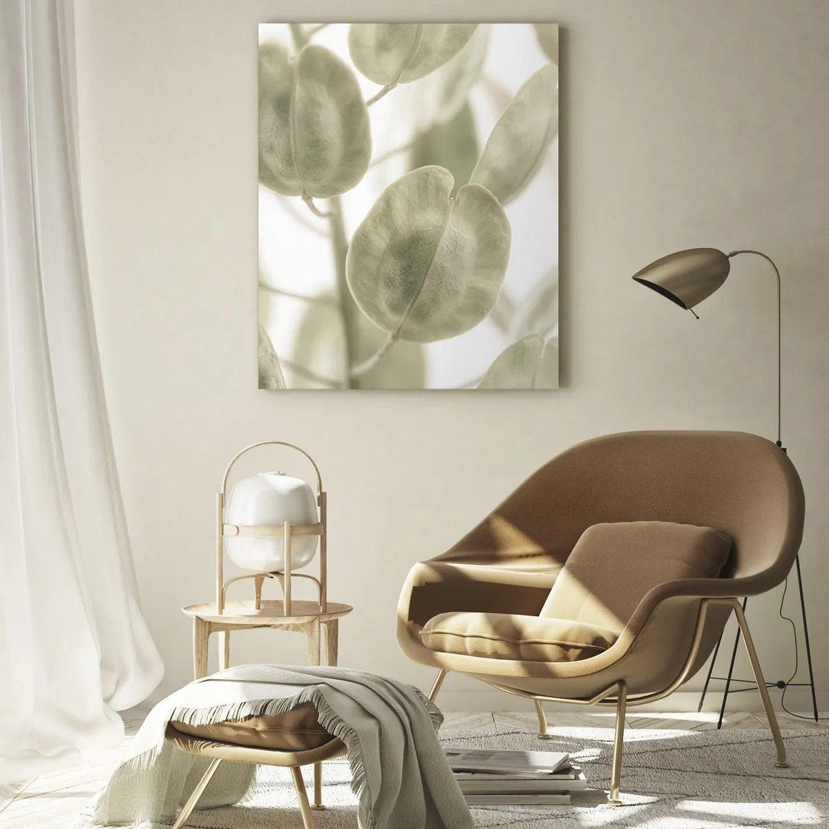 Schilderen op glas - In het begin waren er bladeren... - 70x100 cm