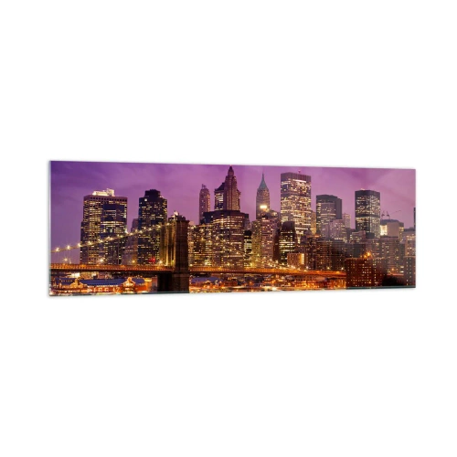 Schilderen op glas - Violet-goud Manhattan - 160x50 cm