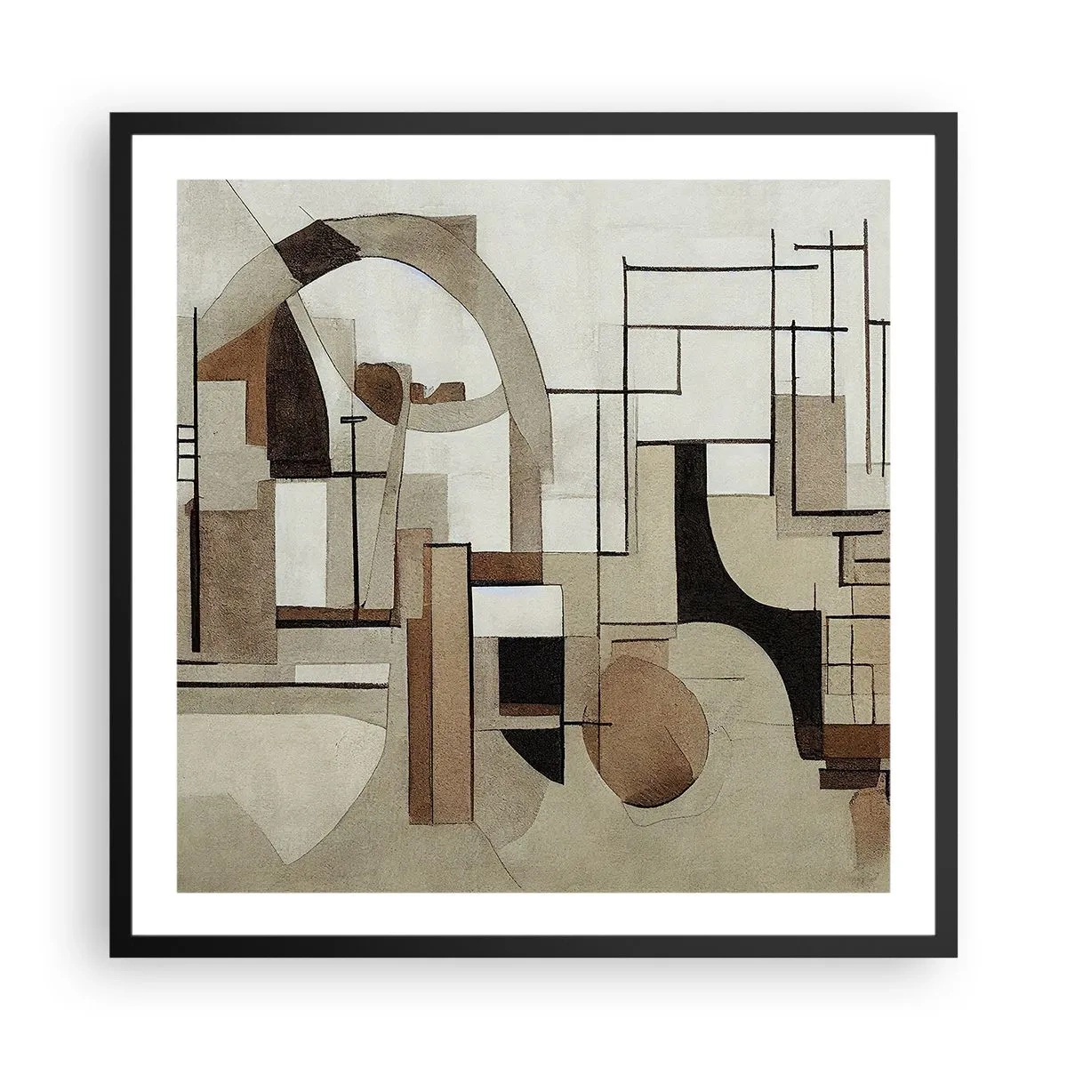 Poster in een zwarte lijst - Stadslandschap 2.0 - 60x60 cm