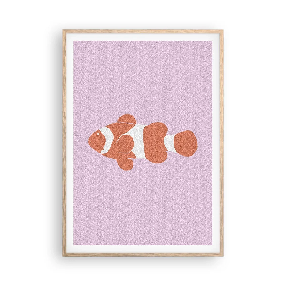 Een poster in een licht eiken lijst - In koraal dat bij haar gezicht en staart past - 70x100 cm