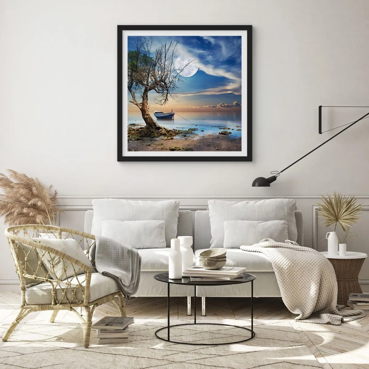 Poster in een zwarte lijst - Is dit het einde of het begin? - 40x40 cm