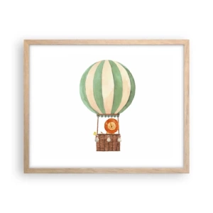 Een poster in een licht eiken lijst - Leons reizen - 50x40 cm