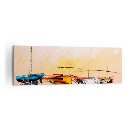 Schilderen op canvas - Avond in de jachthaven - 160x50 cm