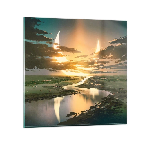 Schilderen op glas - Ergens in een sterrenstelsel ver, ver weg - 50x50 cm