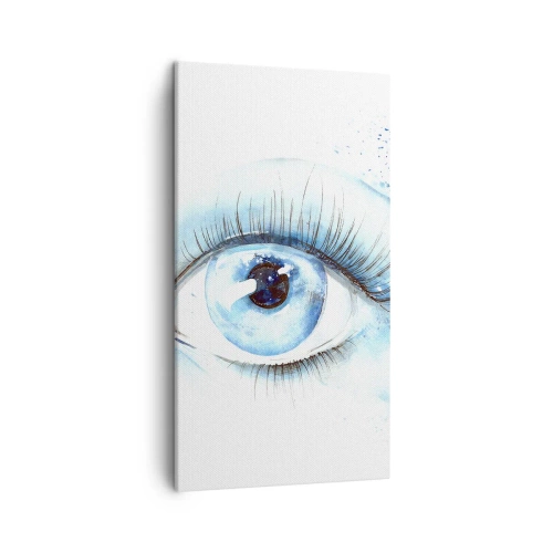 Schilderen op canvas - Dompel jezelf onder in het blauw van de blik - 45x80 cm