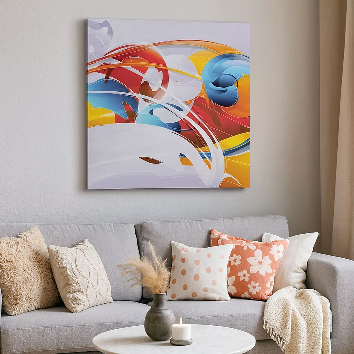 Schilderen op canvas - De dans van de elementen - 30x30 cm