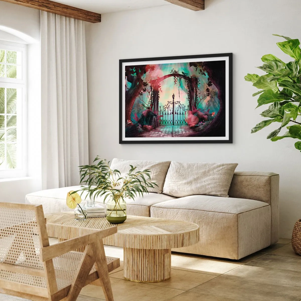 Poster in een zwarte lijst - Geheime Tuin - 70x50 cm
