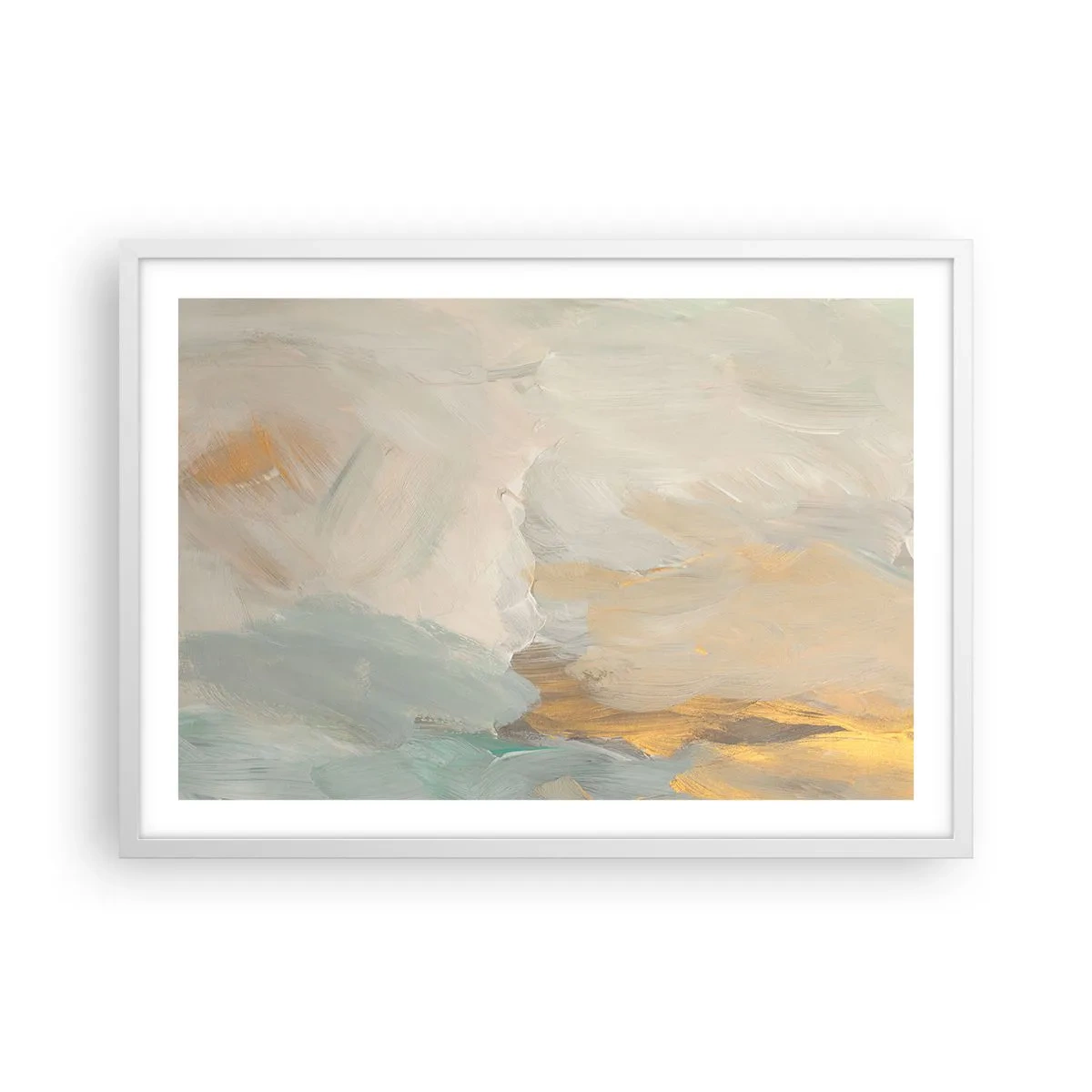 Poster in een witte lijst - Abstractie – het land van zachtheid - 70x50 cm