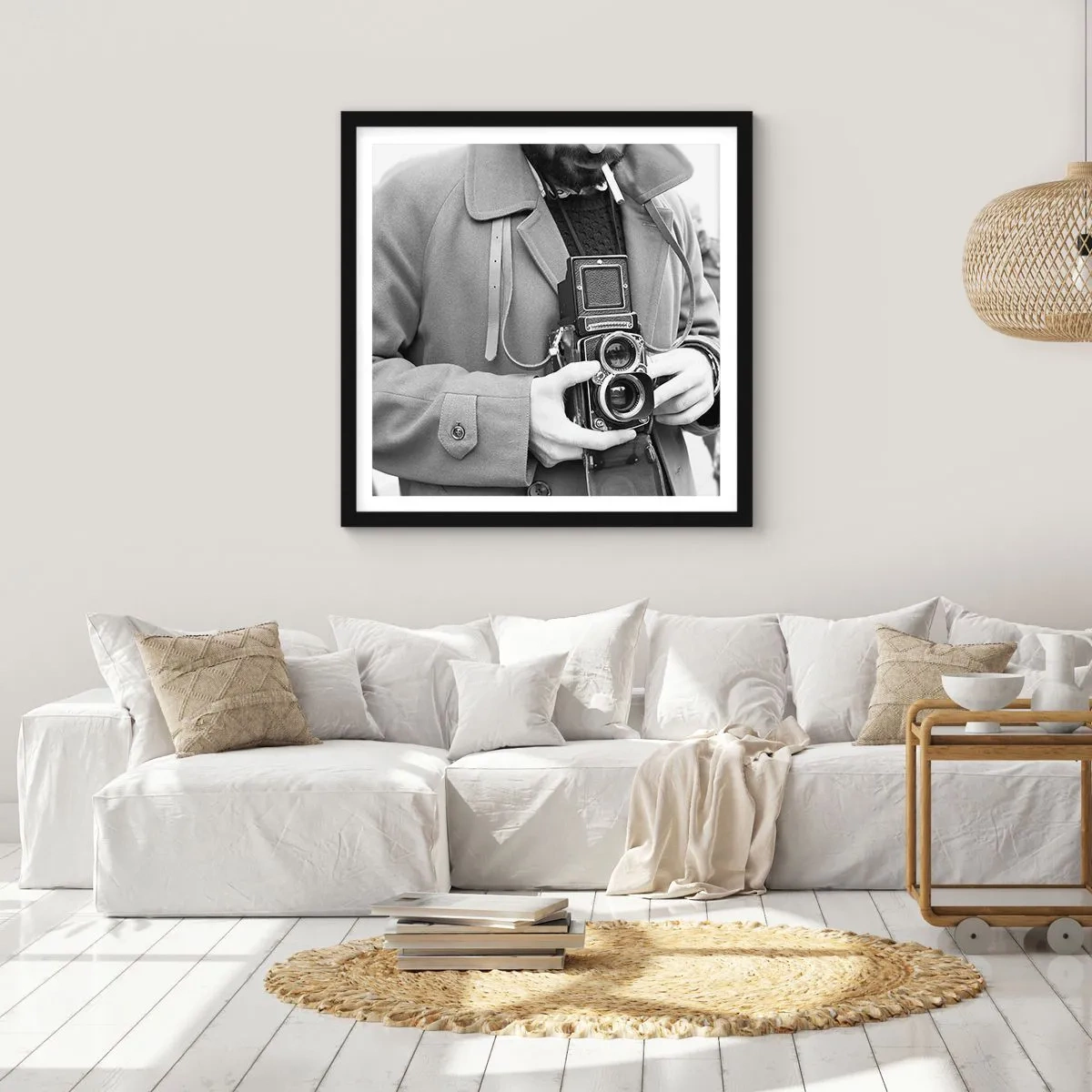 Poster in een zwarte lijst - Retro stijl - 30x30 cm