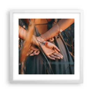 Poster in een witte lijst - Verbonden met de natuur - 40x40 cm