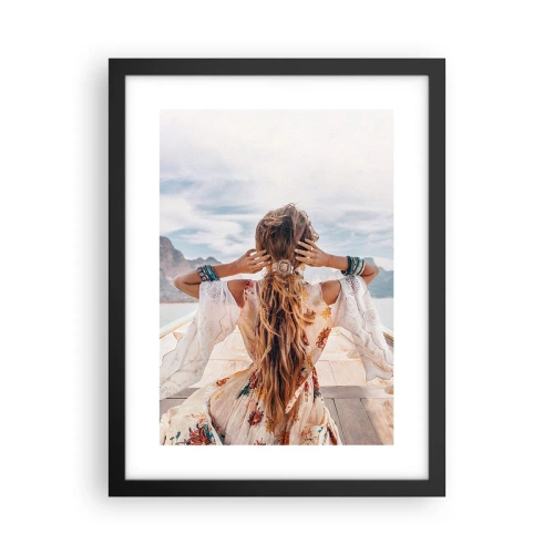 Poster in een zwarte lijst - Op weg naar geluk - 30x40 cm