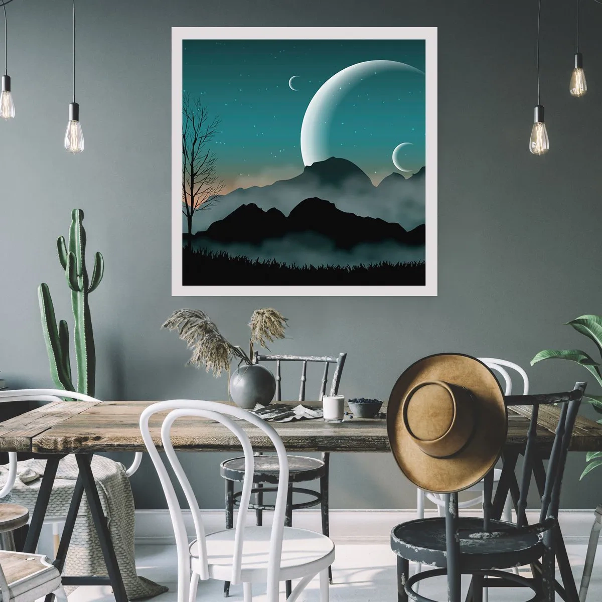 Poster - Carneval in Sterrennacht  - 40x40 cm