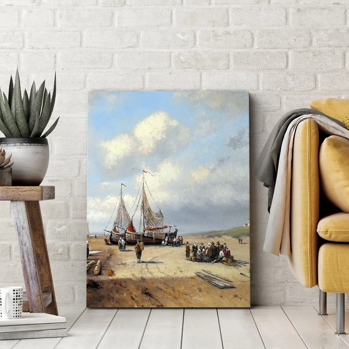 Schilderen op canvas - Na een geslaagde vangst - 50x70 cm