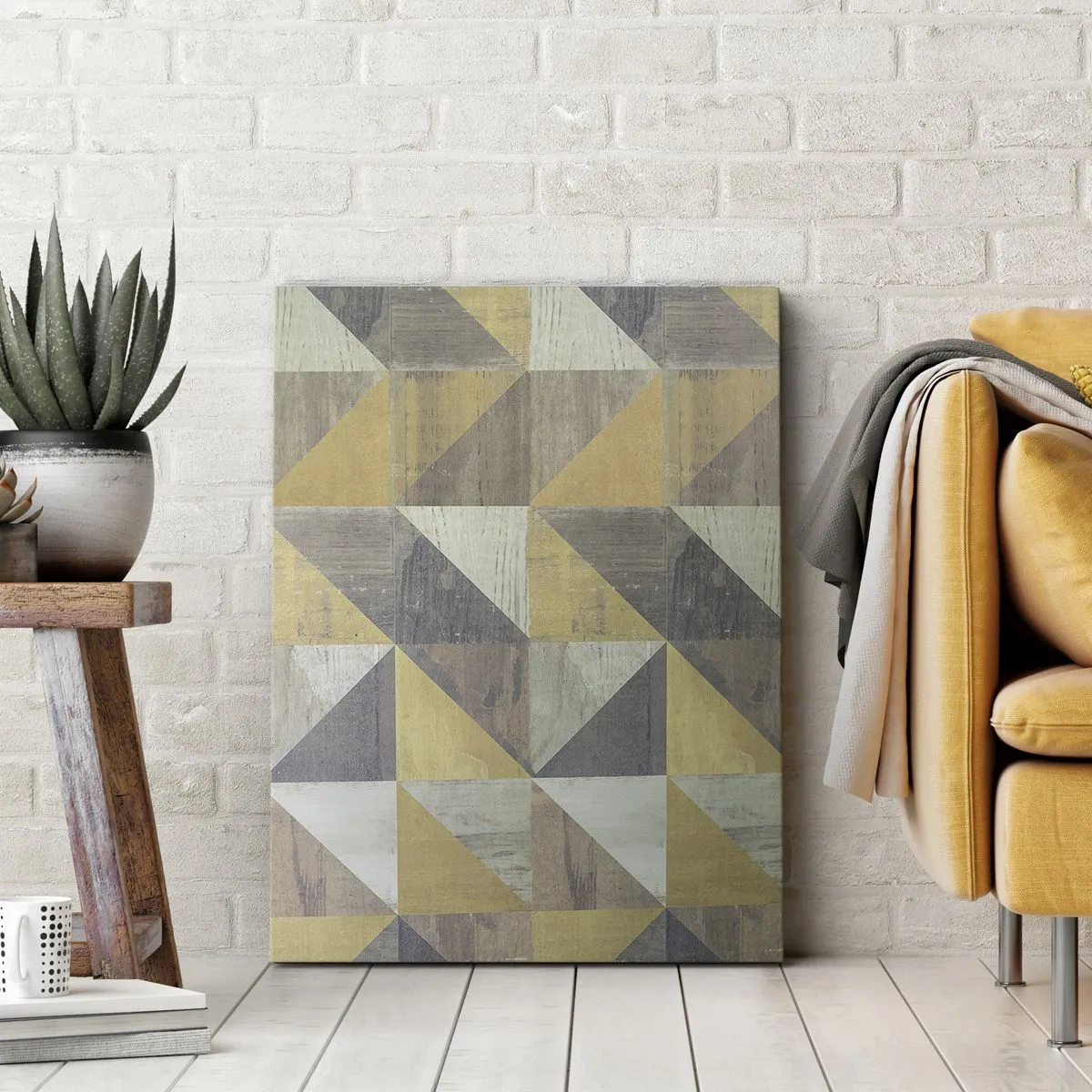 Schilderen op canvas - Op de hoek van de driehoek - 55x100 cm