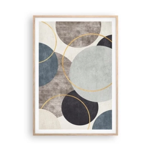 Een poster in een licht eiken lijst - Wiel voor wiel - 70x100 cm