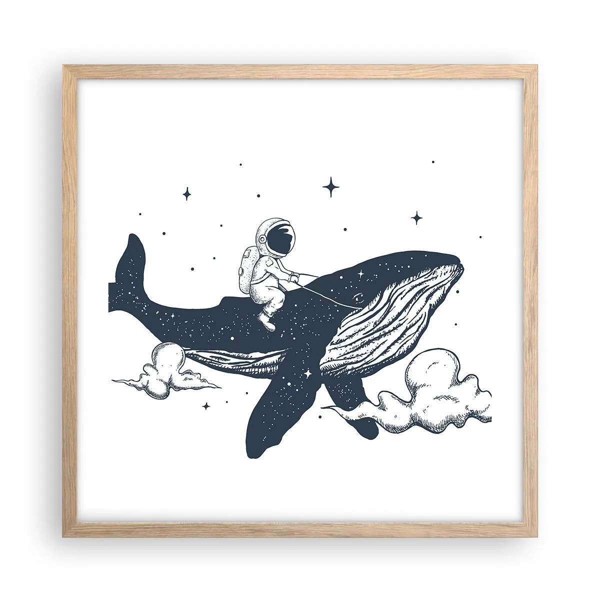 Een poster in een licht eiken lijst - Ruimte avontuur - 50x50 cm