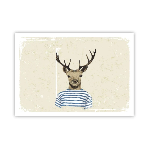 Poster - Omdat ik van gestreepte t-shirts hou! - 100x70 cm