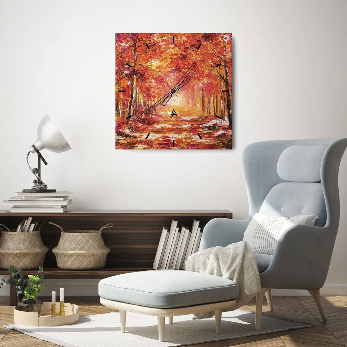 Wandklok - Klok - Koperen bos - 30x30 cm