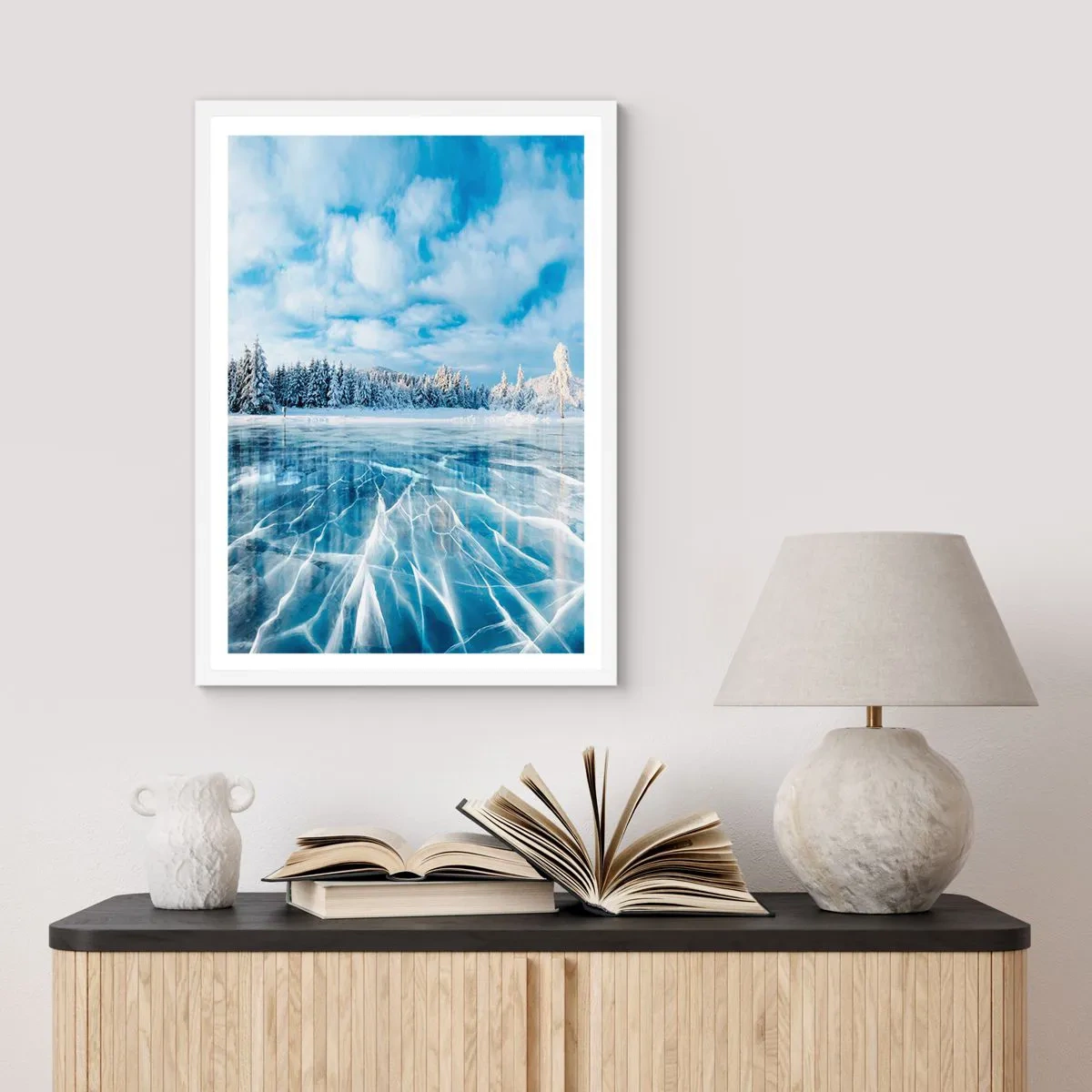 Poster in een witte lijst - Een oogverblindend en kristalhelder uitzicht - 70x100 cm