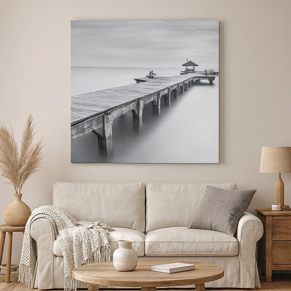 Schilderen op canvas - In de verte - 30x30 cm