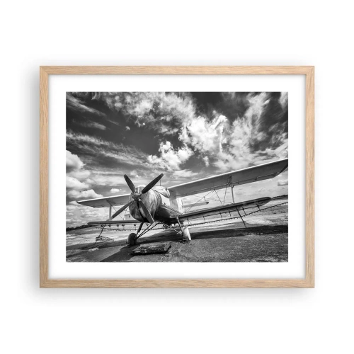 Een poster in een licht eiken lijst - Ik kan niet wachten! - 50x40 cm