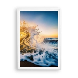 Poster in een witte lijst - Plezier in het zand - 70x100 cm