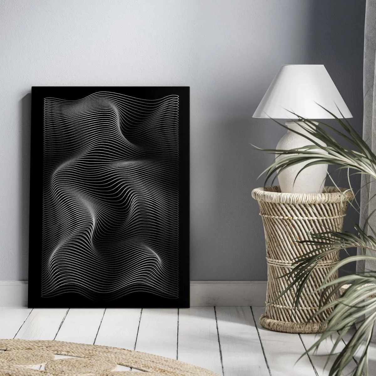 Schilderen op canvas - Dans van licht in de ruimte - 70x100 cm