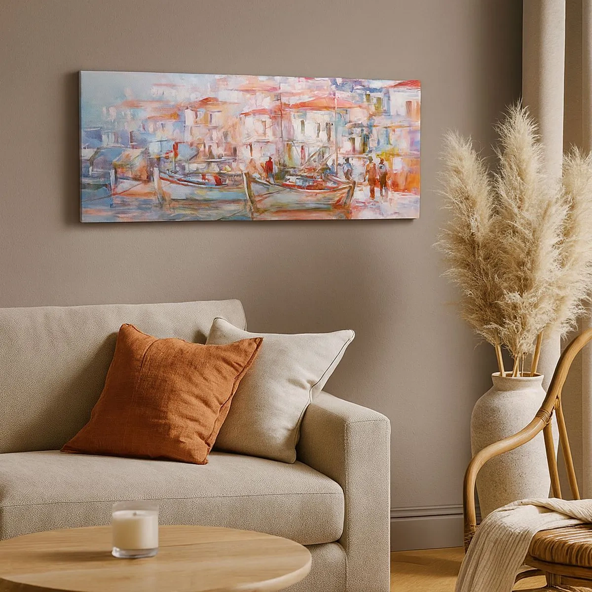 Schilderen op canvas - Pastel vakantie - 100x40 cm