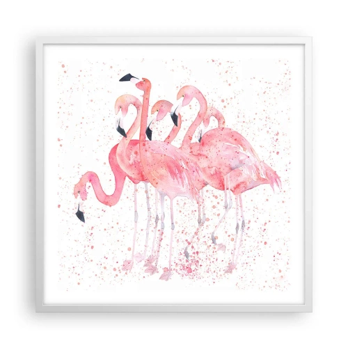 Poster in een witte lijst - Roze ensemble - 60x60 cm