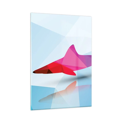 Schilderen op glas - Een haai in een kristallen ruimte - 50x70 cm