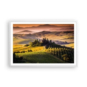 Poster in een witte lijst - Arcadia - het Toscaanse landschap - 91x61 cm