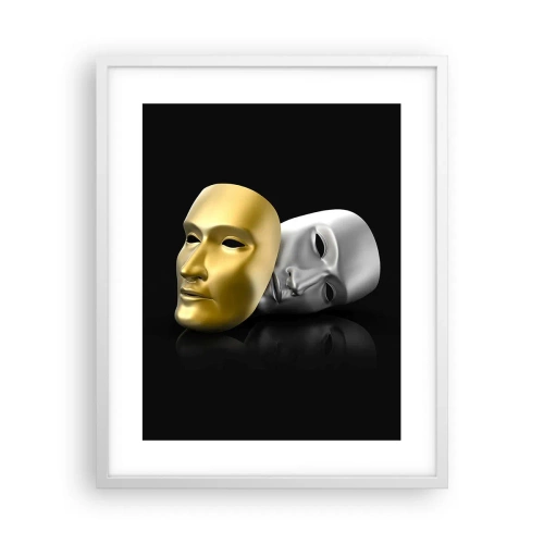 Poster in een witte lijst - Het leven is theater - 40x50 cm