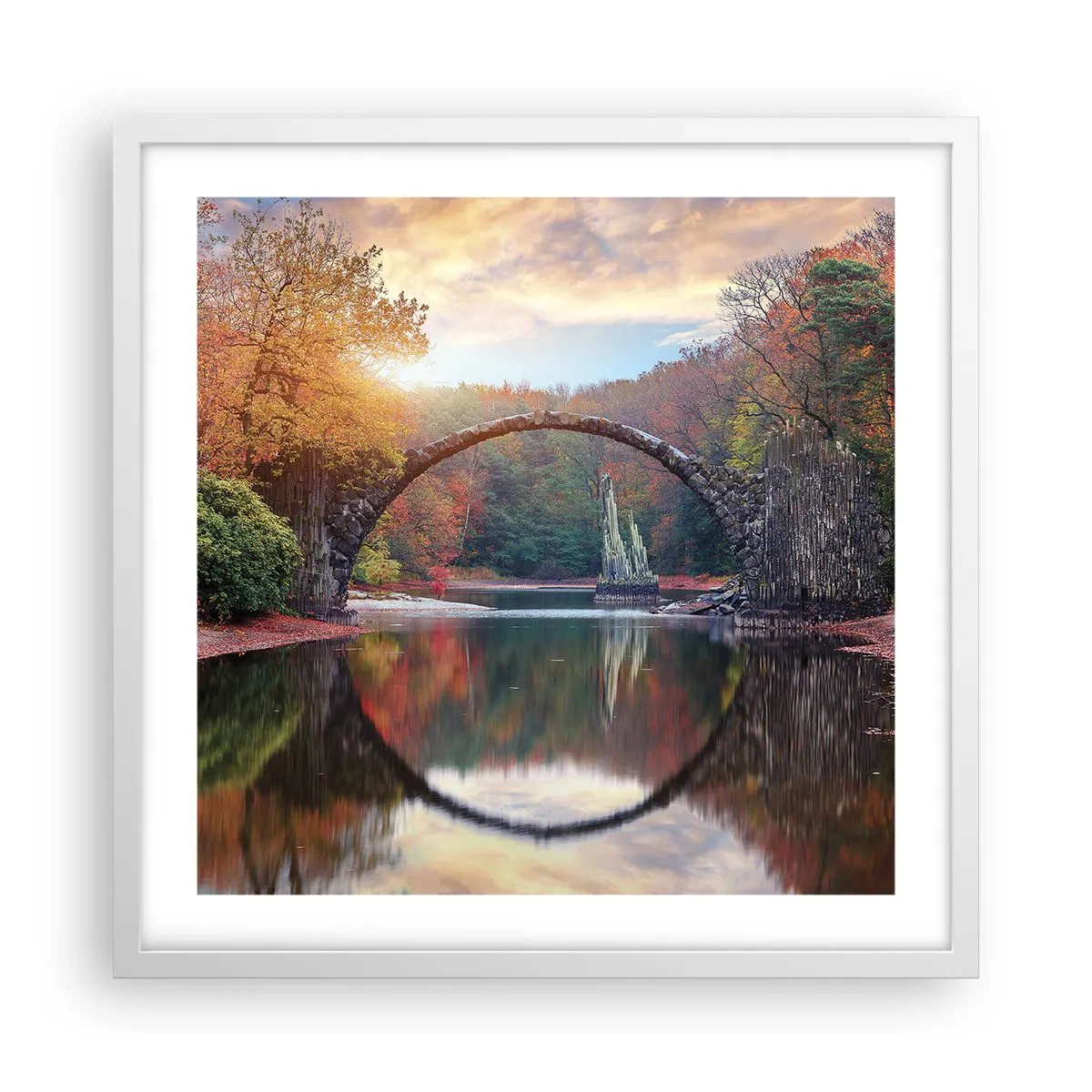 Poster in een witte lijst - Aan de andere kant van de spiegel - 50x50 cm