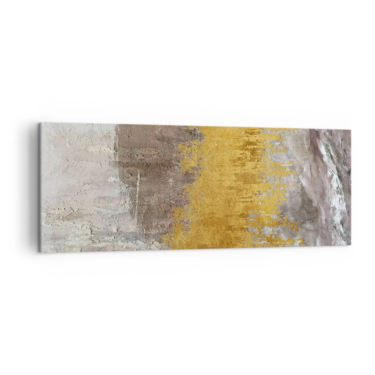 Schilderen op canvas - Een gouden explosie - 140x50 cm