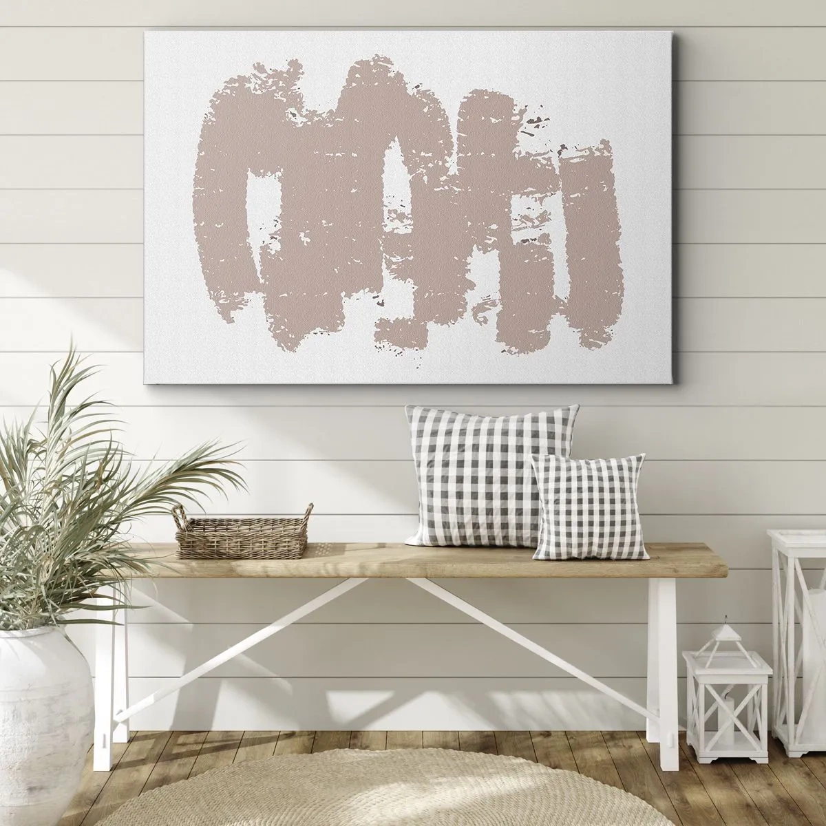 Schilderen op canvas - Abstractie in zachtroze - 120x80 cm