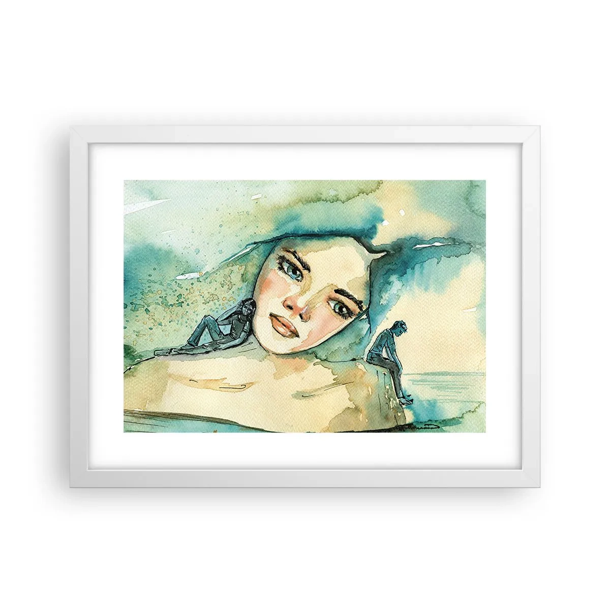 Poster in een witte lijst - Ben ik blauw? - 40x30 cm