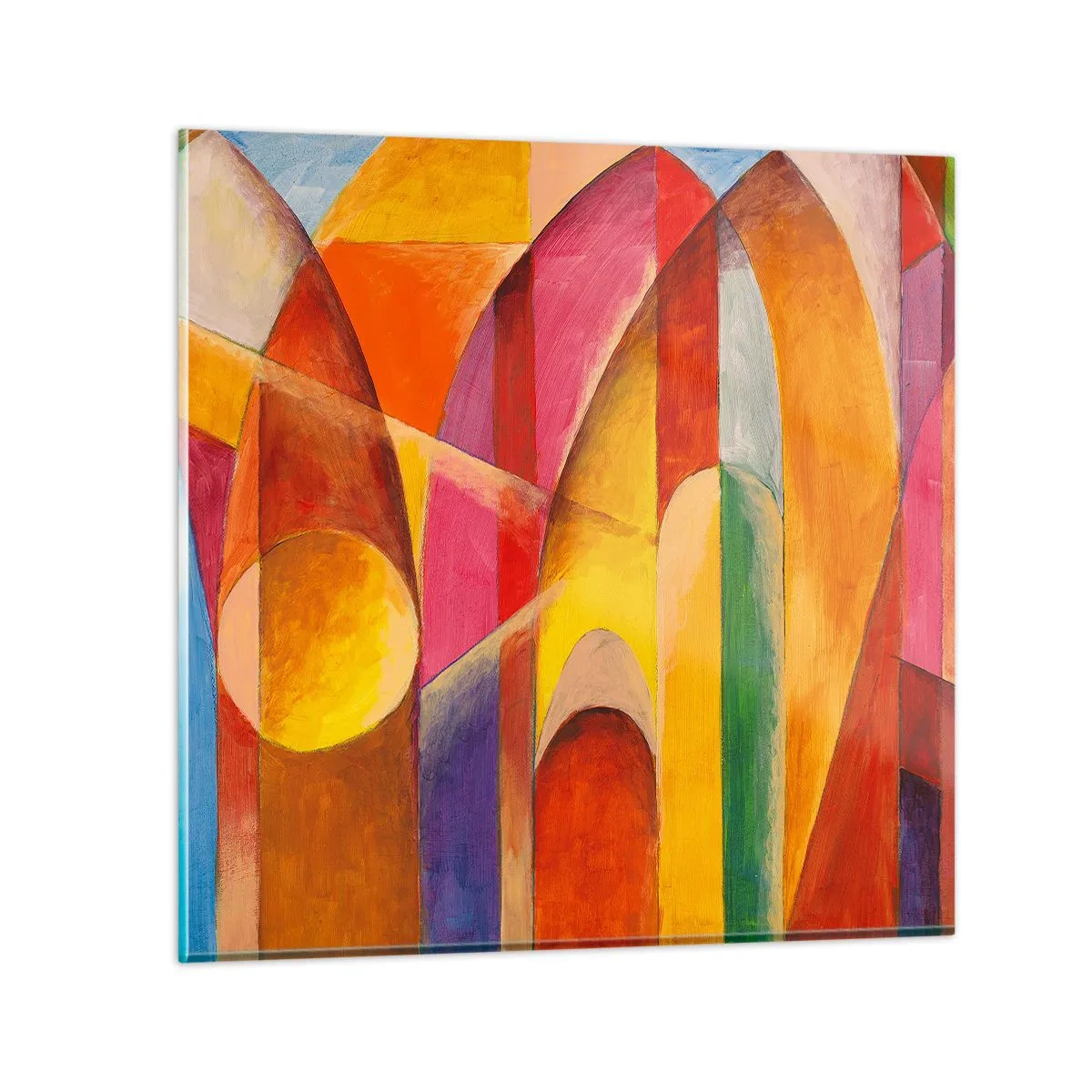 Schilderen op glas - Kathedraal van de zon - 70x70 cm