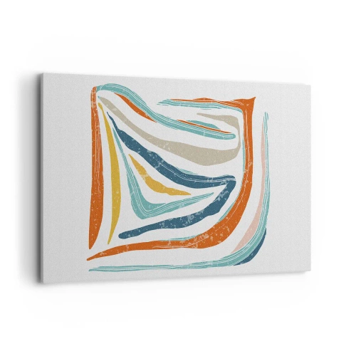 Schilderen op canvas - Abstractie met een vriendelijke glimlach - 120x80 cm