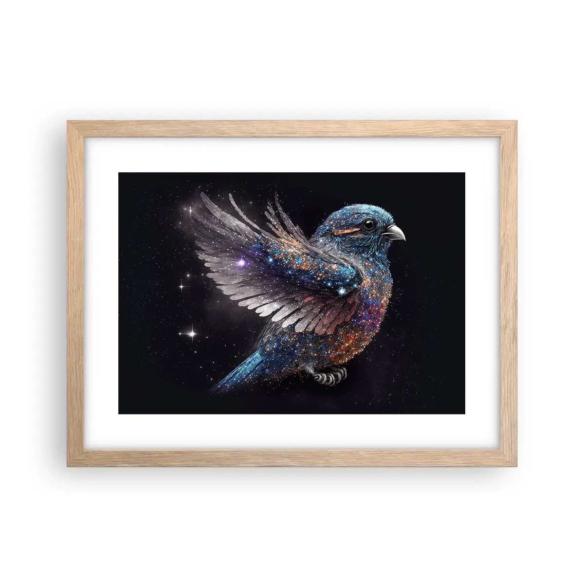 Een poster in een licht eiken lijst - Diamant mus - 40x30 cm